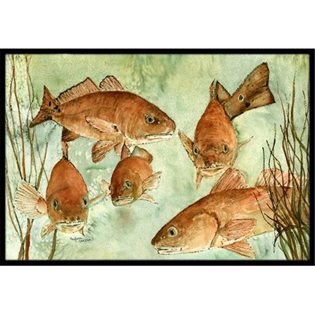 CAROLINES TREASURES Red Fish Swim Indoor or Outdoor Mat- 18 x 27 in. 8983MAT
